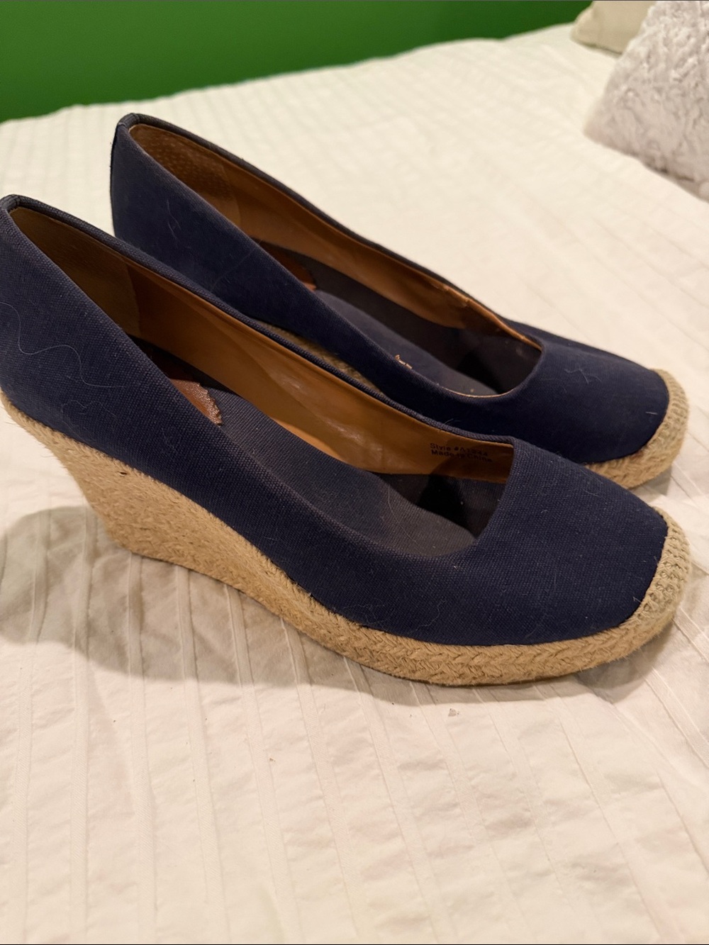J. Crew Navy Canvas Espadrille Wedge Heels